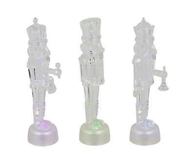 Icy Crystal Color-Changing Nutcracker 3-Piece LED Decor Set