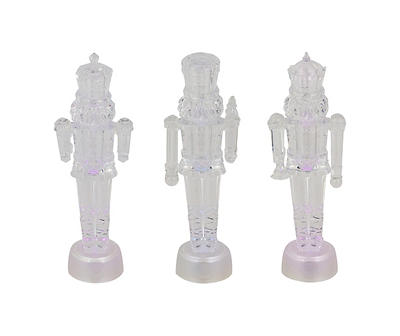 Icy Crystal Color-Changing Nutcracker 3-Piece LED Decor Set