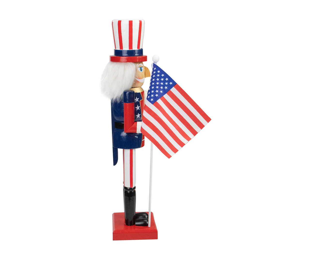 15" Patriotic Uncle Sam Nutcracker with Flag
