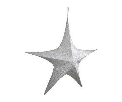44" Silver Foldable Tinsel Star