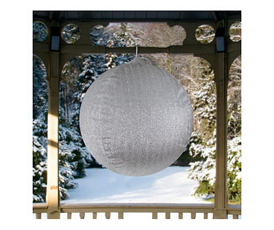 27.5" Inflatable Silver Tinsel Ball Ornament