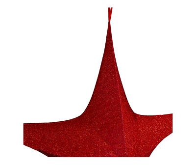 44" Red Foldable Tinsel Star