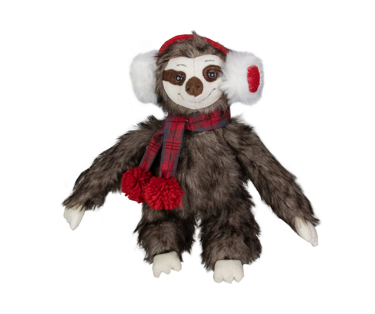 Earmuff & Scarf Sitting Sloth Plush Tabletop Decor