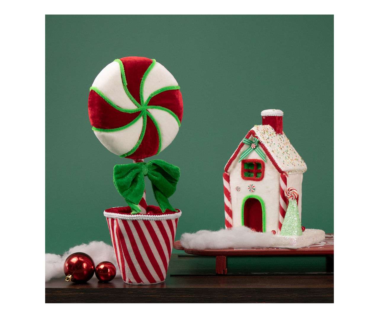 Peppermint Twist Lollipop Potted Tabletop Decor