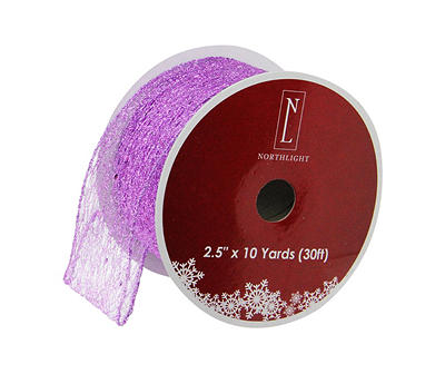 2.5" x 10 Yards Purple Glitter Craft Ribbon, 12-Pack