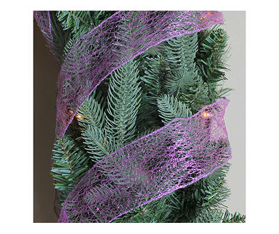 2.5" x 10 Yards Purple Glitter Craft Ribbon, 12-Pack