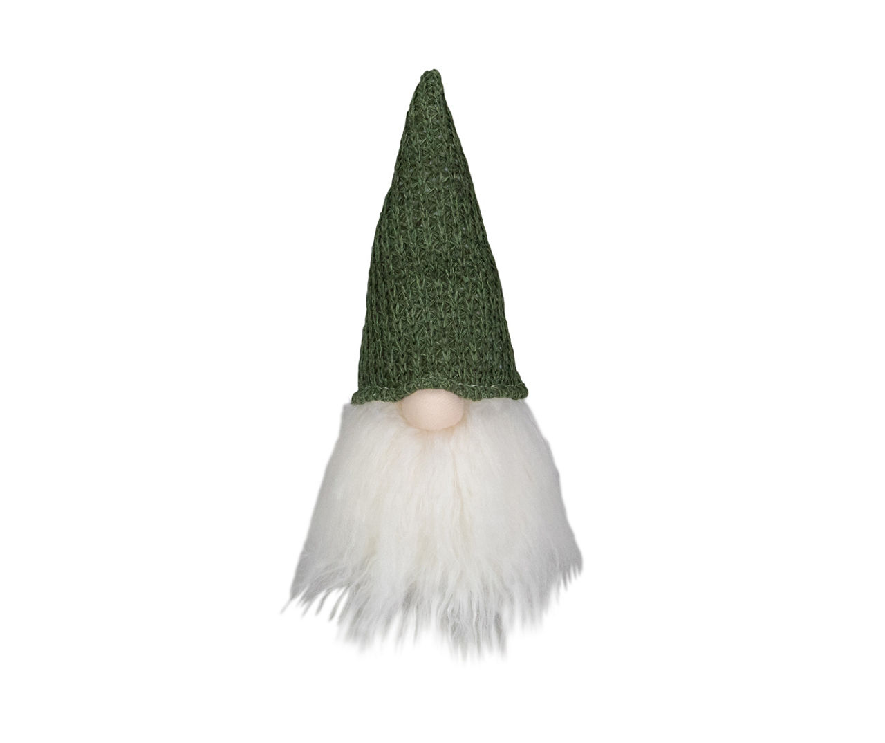 11" Green Knit Hat Gnome Head LED Tabletop Decor