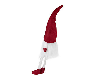 20" Red & White Light-Up Gnome Shelf Sitter