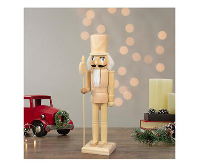 15" Paintable Wood Nutcracker with Scepter