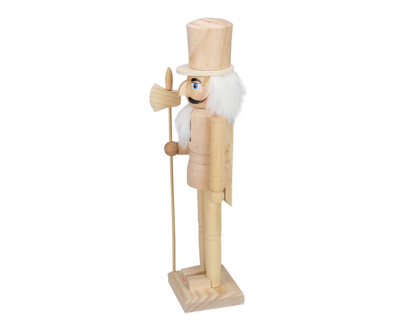 15" Paintable Wood Nutcracker with Scepter