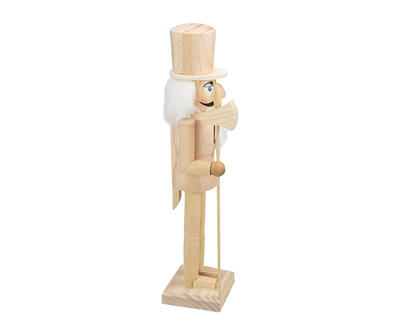 15" Paintable Wood Nutcracker with Scepter
