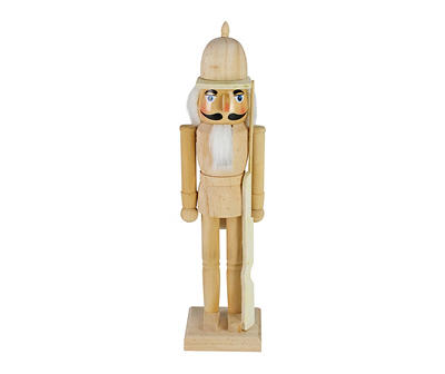 15" Paintable Wood Nutcracker with Rifle
