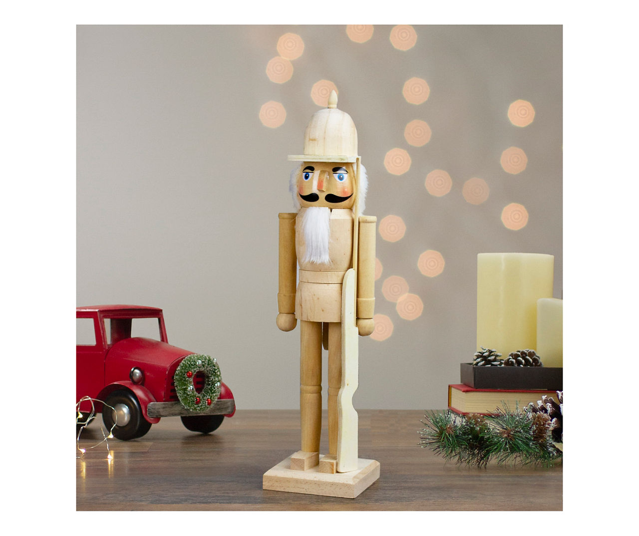 15" Paintable Wood Nutcracker with Rifle