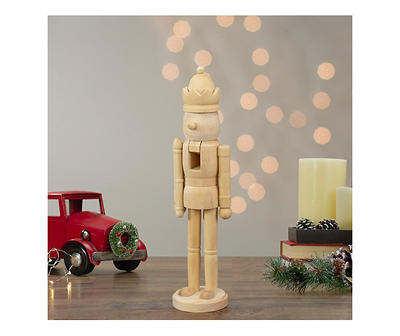 14.75" Paintable Wood Nutcracker with Scroll