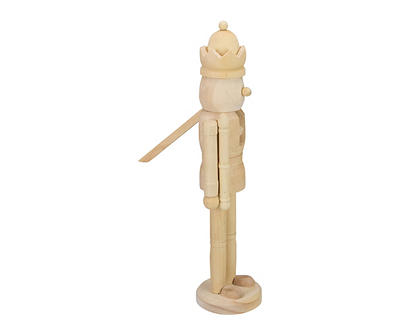 14.75" Paintable Wood Nutcracker with Scroll