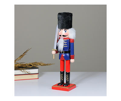 14" Red & Blue Soldier Nutcracker with Sword