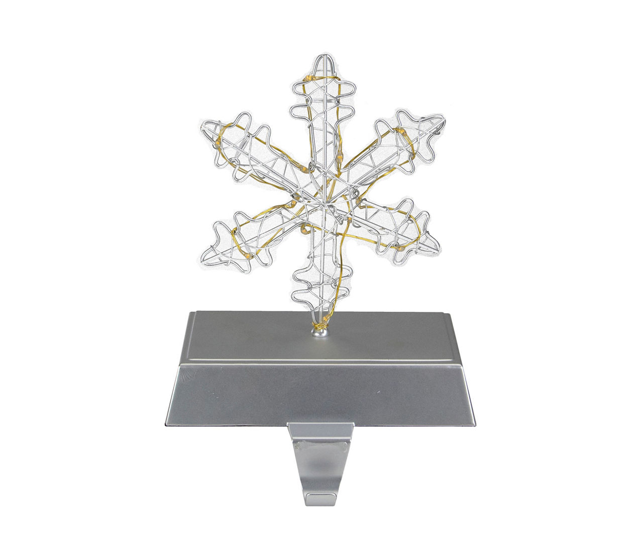Silver Wire Snowflake LED Stocking Holder
