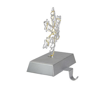 Silver Wire Snowflake LED Stocking Holder