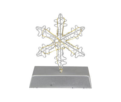 Silver Wire Snowflake LED Stocking Holder