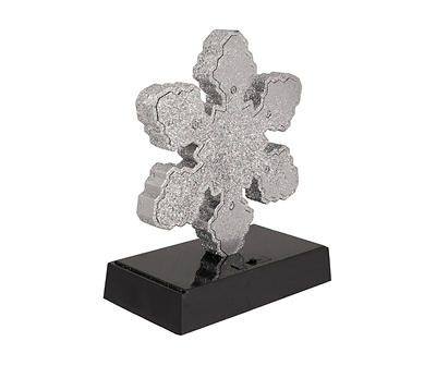 Silver Glitter Snowflake LED Stocking Holder