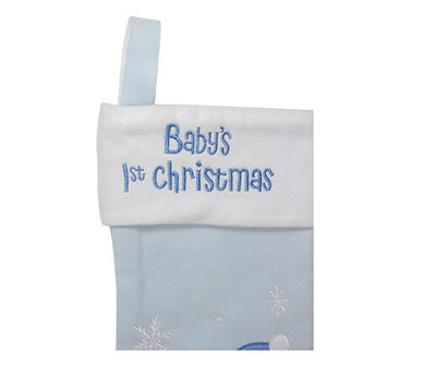 "Baby's 1st Christmas" Blue Bear Stocking