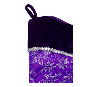 Purple & Silver Floral Stocking
