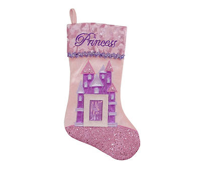 "Princess" Pink & Purple Castle Stocking