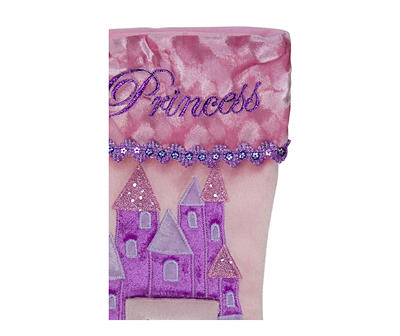 "Princess" Pink & Purple Castle Stocking