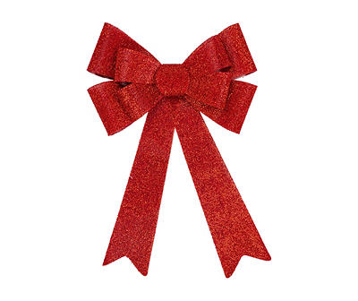 24" Red LED Tinsel Bow