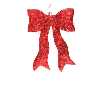 18" Red Light-Up Sparkle Bow