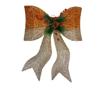 23" Champagne & Amber Gold Ombre LED Bow