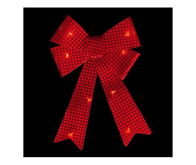 17.5" Red LED Sequin Bow