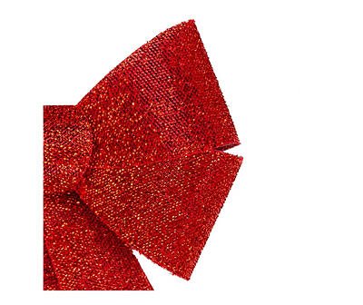 17" Red Color-Changing LED Tinsel Bow