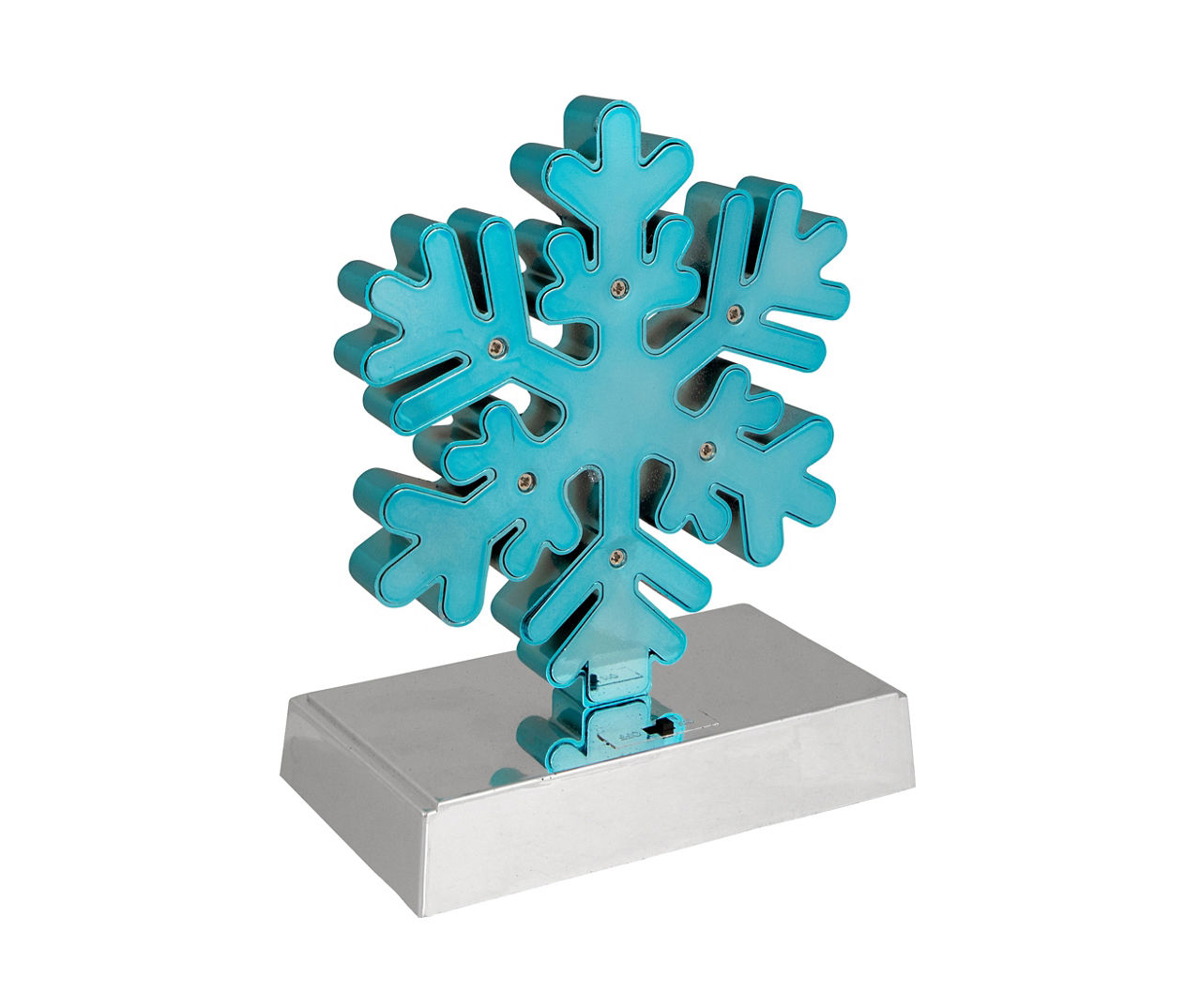 Blue & Silver Snowflake LED Stocking Holder