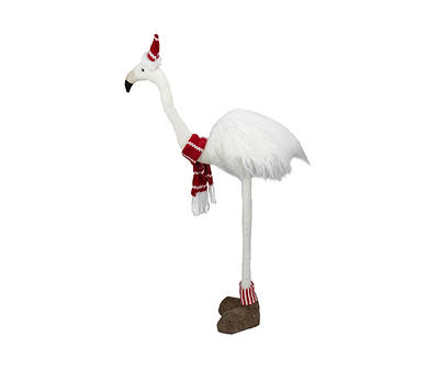White Adjustable Leg Standing Flamingo Decor