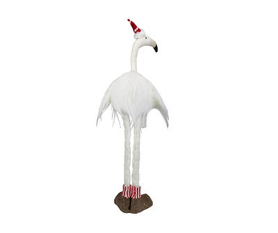 White Adjustable Leg Standing Flamingo Decor