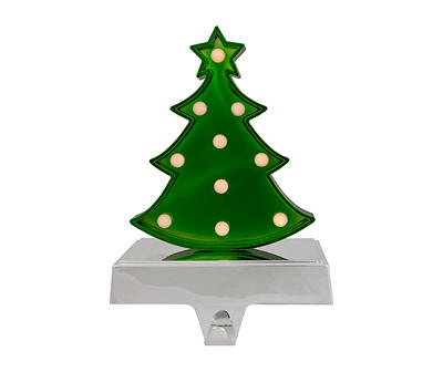 Green Tree LED Stocking Holder