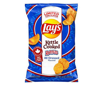 All Dressed Ruffles Kettle Cooked Chips, 8 Oz.