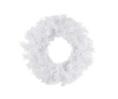 24" White Iridescent Spruce Wreath