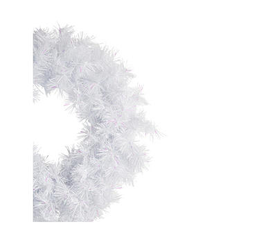 24" White Iridescent Spruce Wreath