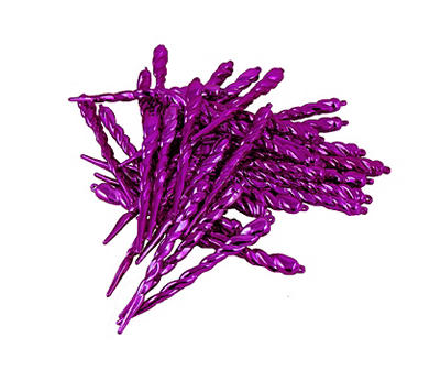 Purple Shatterproof Icicle Ornaments, 36-Pack