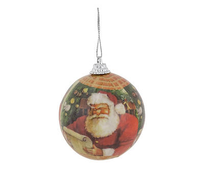 Santa With List Ball Ornaments, 14-Pack
