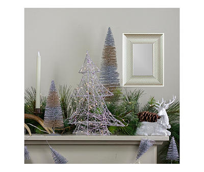 Silver Wire & Bead Tree LED Tabletop Decor