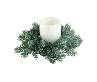 12" Frosted Green Pine Wreath