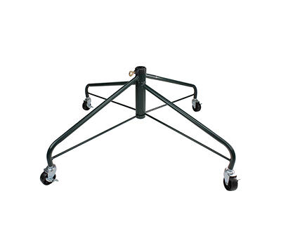 Green Rolling Metal Tree Stand for 9' to 12' Trees