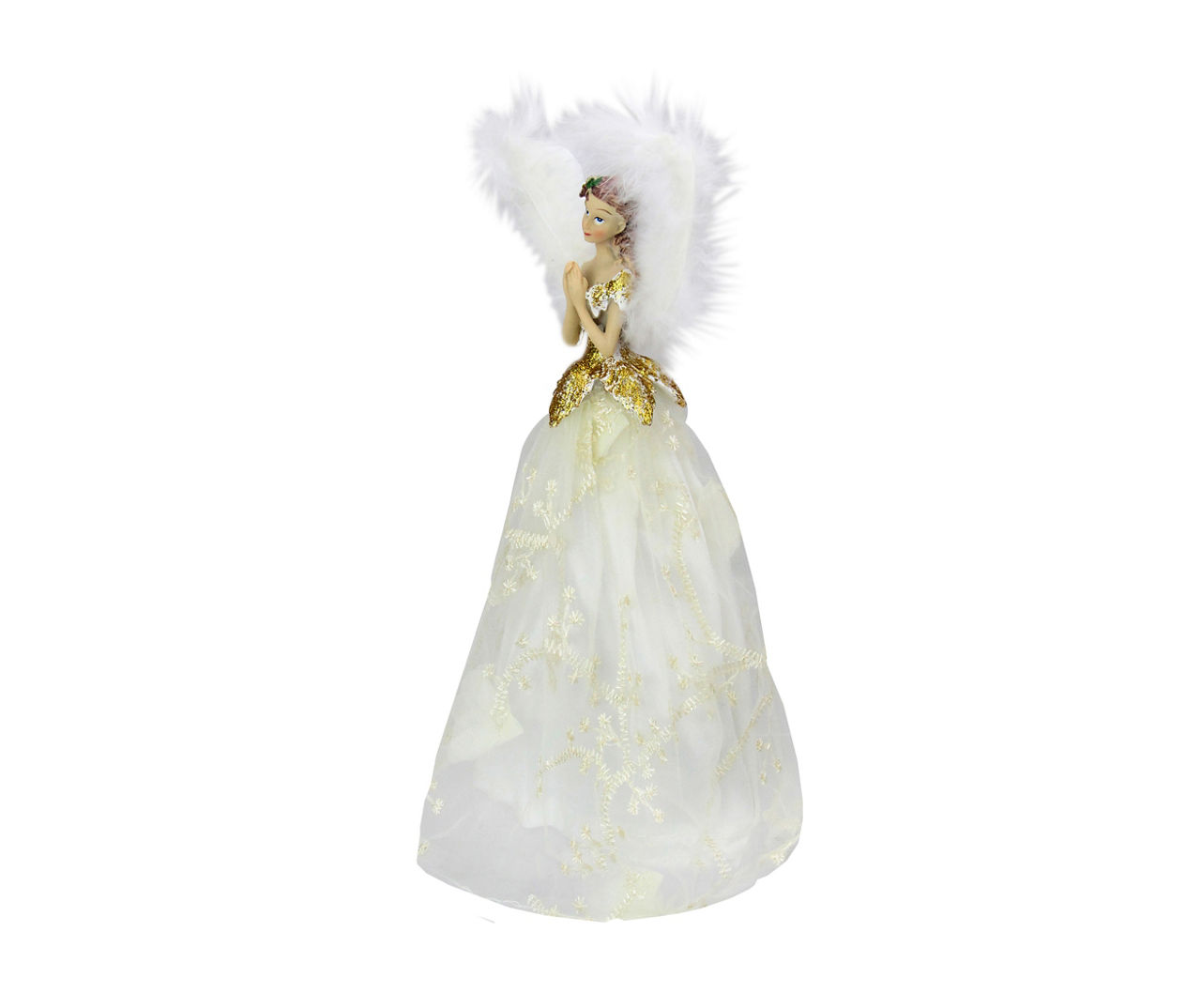 White & Champagne Gold Angel Tree Topper