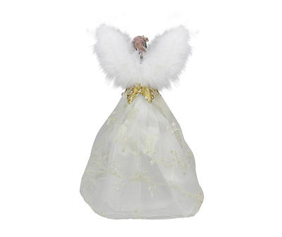 White & Champagne Gold Angel Tree Topper