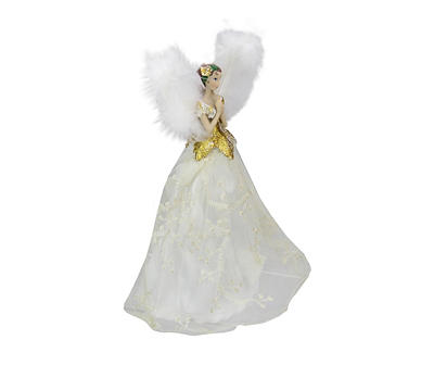 White & Champagne Gold Angel Tree Topper