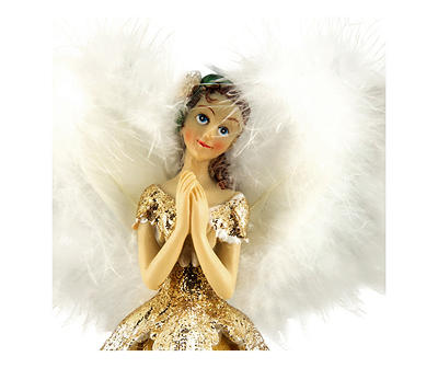 Gold Glitter Dress Angel Tree Topper