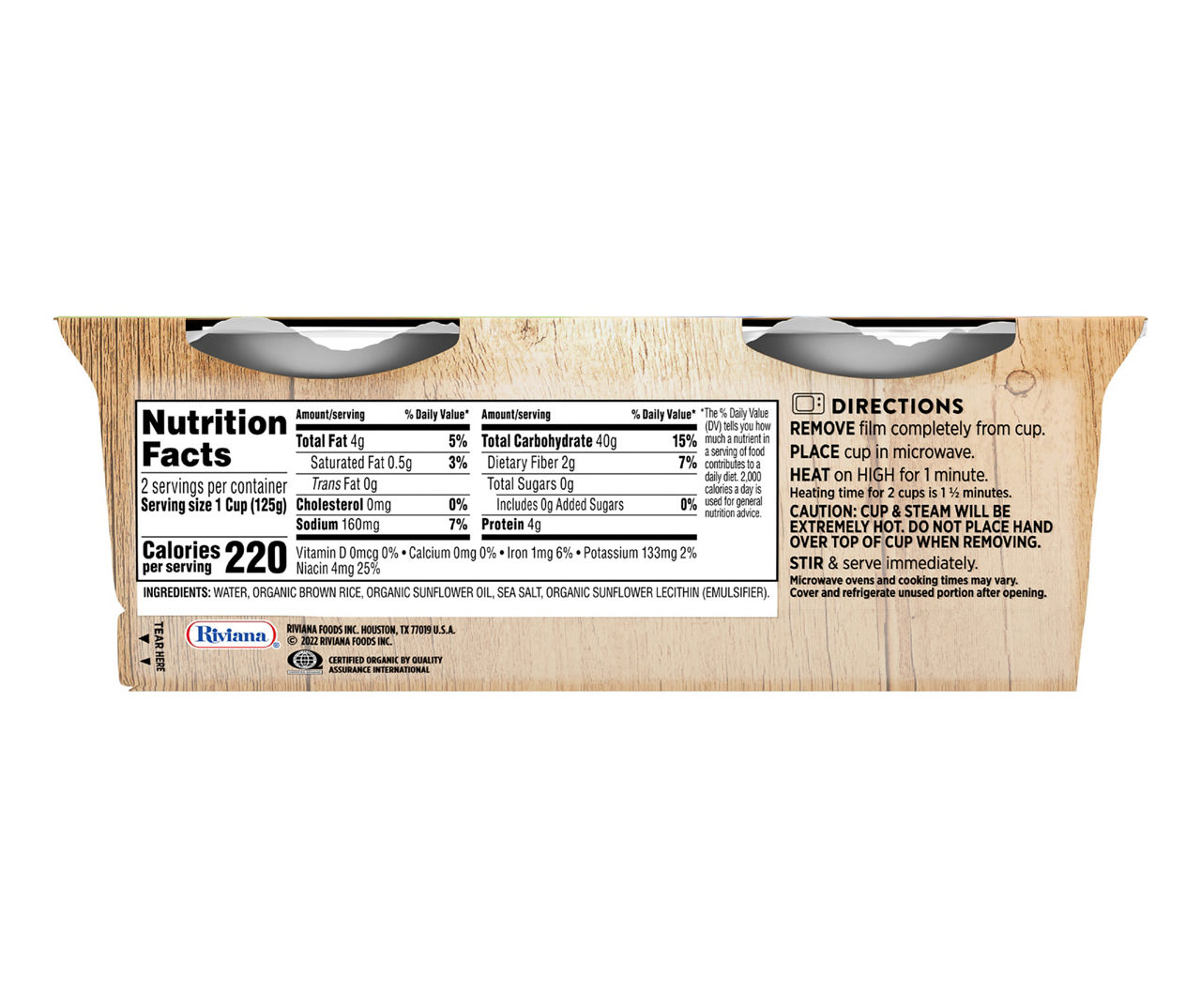 Organic Brown Rice Ready to Serve Cups, 2-Pack